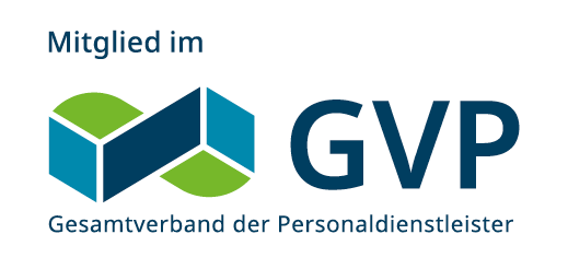 Mitglied im Gesamtverband der Personaldienstleister Logo für GVP-Mitglied im Gesamtverband der Personaldienstleister